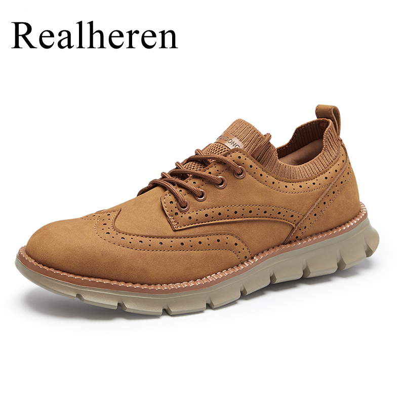 Streetwear Brand Luxury - Spring Autumn Mens Brogues Leather Casual