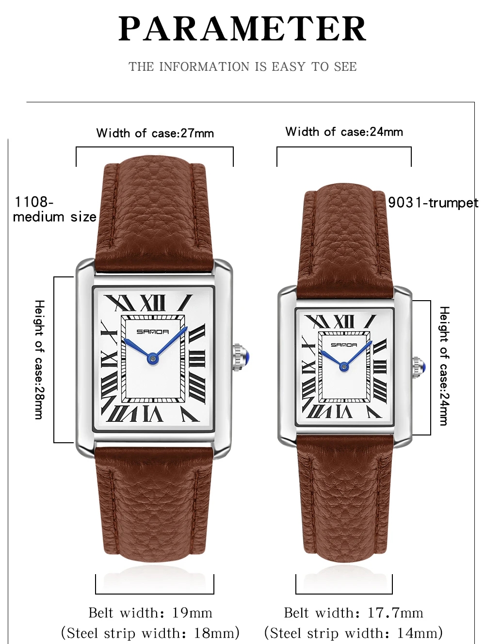 Sanda Rectangular Wrist Watche - Streetwear Brand Luxury 评论和价格