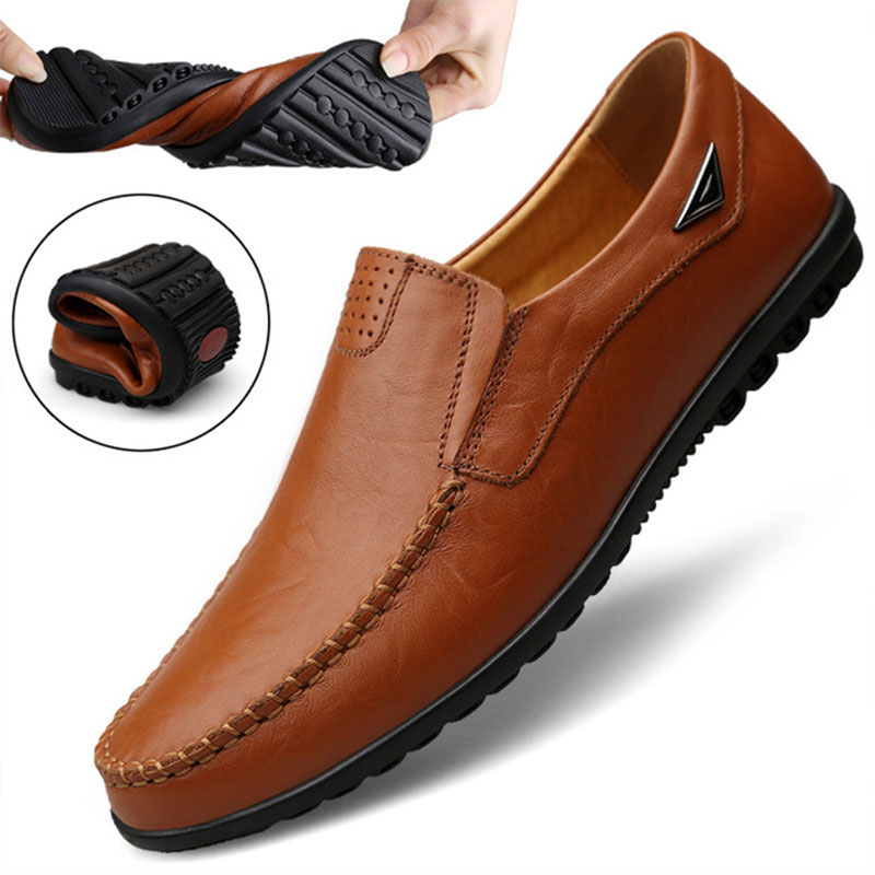 Genuine Leather Men Casual Sho - Streetwear Brand Luxury 评论和价格