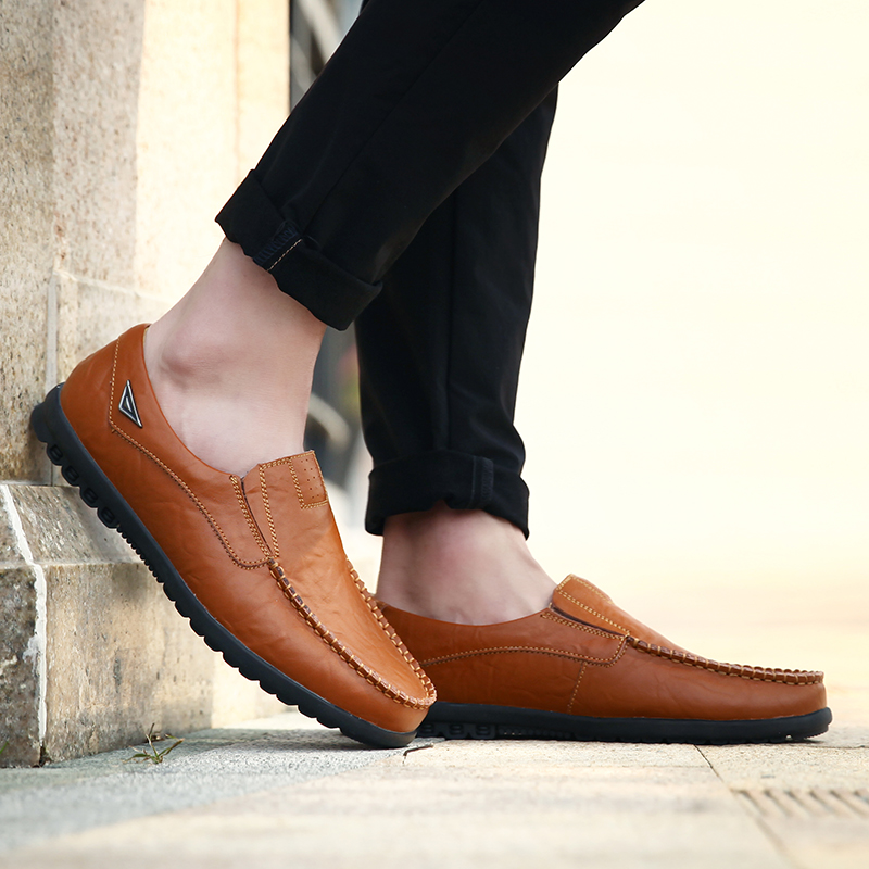 Genuine Leather Men Casual Sho - Streetwear Brand Luxury 评论和价格